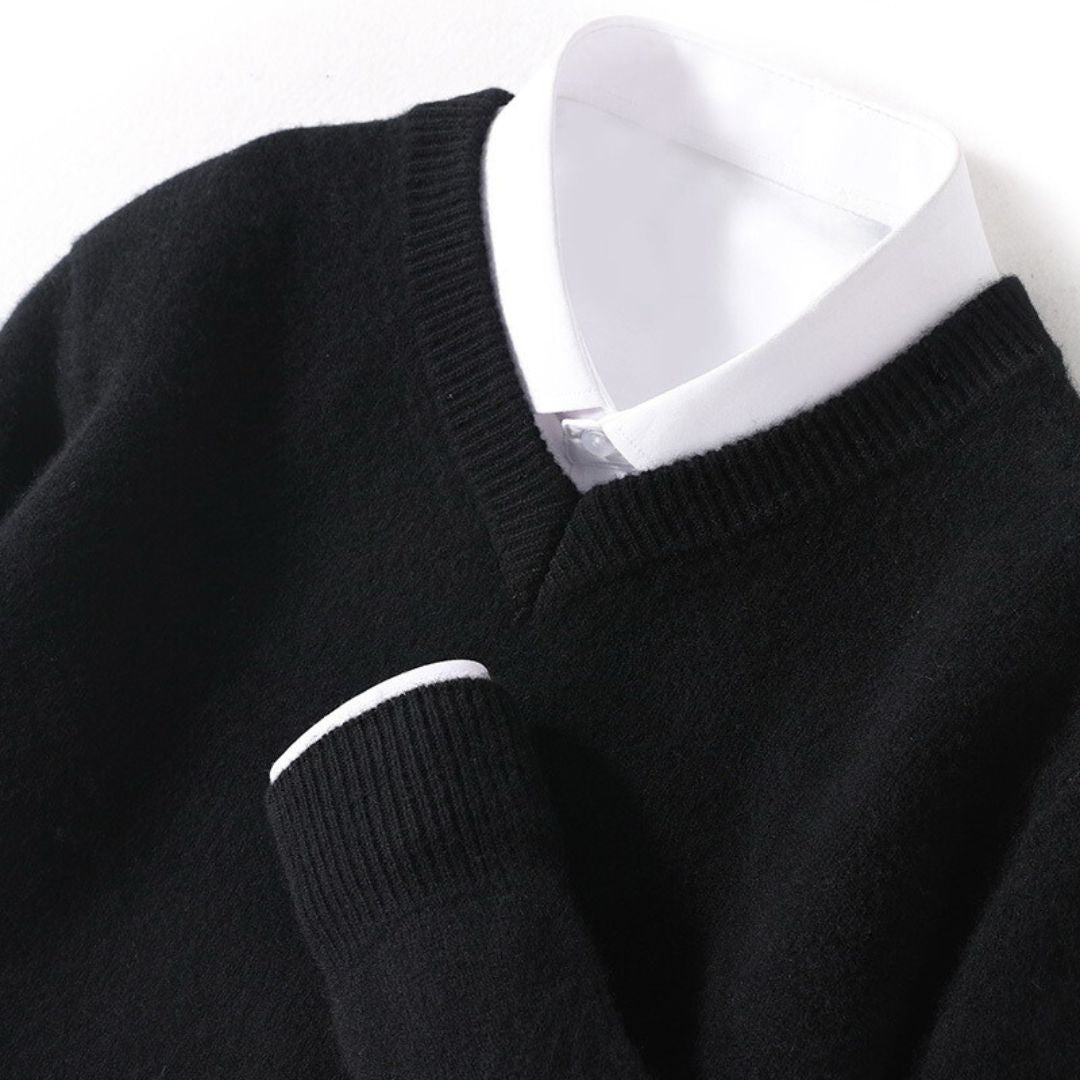 Olympia Wool V-Neck Sweater