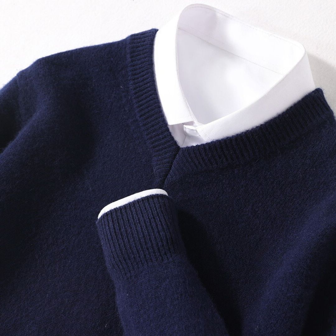 Olympia Wool V-Neck Sweater