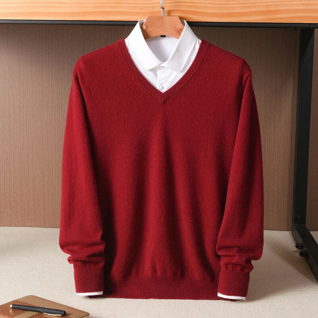 Olympia Wool V-Neck Sweater