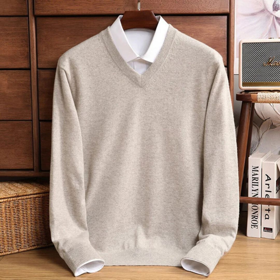 Olympia Wool V-Neck Sweater